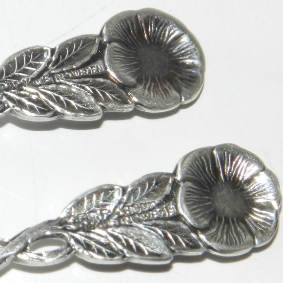 Wild Rose Nordic Trading EPNS Sweden Silver Plate Condiment Fork & Spoon Set - Picture 9 of 9